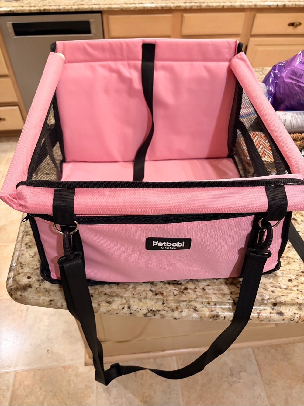 Pink Petbobi Pet Booster Car Seat for Pets Up To 15lbs - Picture 13 of 16
